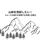 山林を売却したい！スムーズな取引を実現する手順と注意点